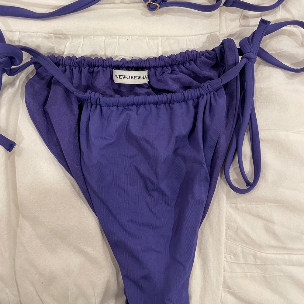 WeWoreWhat Ruched String Bikini in Sapphire - Picture 8 of 9